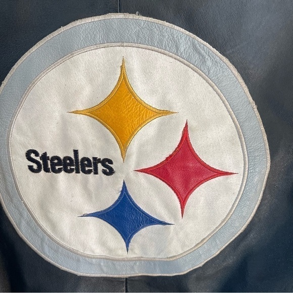 Vintage Leather Steelers Jacket NFL size XXL please check pictures for wear - Picture 4 of 16